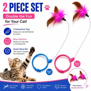 Wearable Cat Feather Collar Toy  Interactive Neck-Worn Cat Teaser  Automatic Exercise Toy