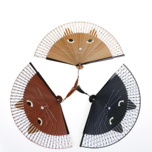 Japanese Cat Bamboo Fan