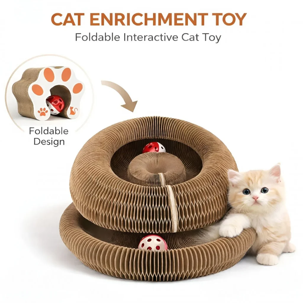 Foldable Accordion Cat Scratcher, Kitty Curls