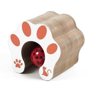 One-piece Cat Scratching Post, Accordion-style Folding Design, Wood Grain, Anti-scratch, W