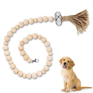 Hand-woven Wooden Bead Bell Hanging Rope Teaser Cat Toy