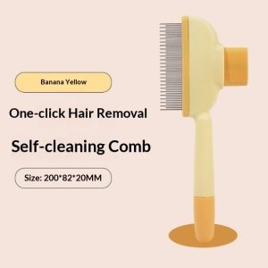 Cat Self-Cleaning Comb Stainless Steel Comb Hair Brush One Key To Remove Floating Artifact