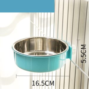 Food Bowl Neck Guard Stainless Steel Fixed Hanging Cage Cat Water Bowl Pet Bowl