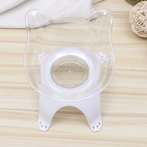 Cartoon Cat Ears Cat Paw Bottom Single Bowl Cat Pet Food Bowl