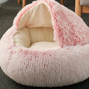 Warm Plush Nest Style Cat Bed