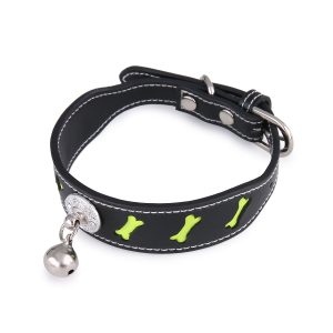 Pet Collar Personality Bone Shape Bell Pet Cat Reflective Collar