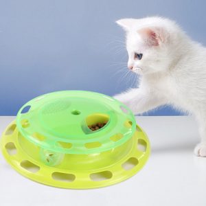 Rolling Toy Feeding Cat Bell Ball Puzzle Turntable