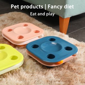 Multifunctional Cat Food Bowl Kitten Track Toy