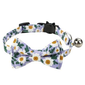 Cotton Small Floral Cat Collar Pet Bow