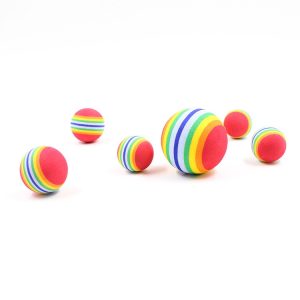 Rolling Toy Cat Elastic Mute Rainbow Ball