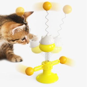 New Pet Cat Toy Spring Turntable Ball