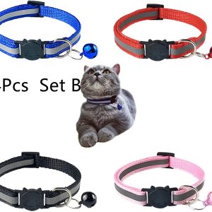 Colorful Polyester Reflective Bell Cat Jack Pet Collar