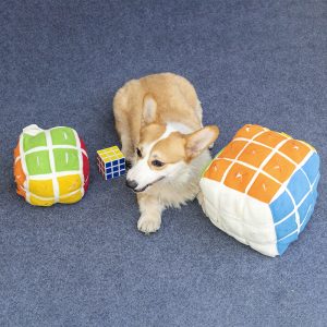 Pet Rubik’s Cube Sniffing Toy Difficult Rubik’s Cube Snuffle Toy Cat Puzzle Hidden Food Cube Ball