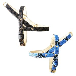 Cat Sale Soft Snake Pattern Leather Chest Harness Leash