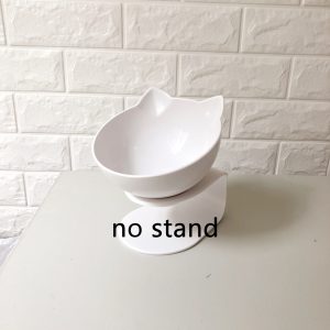 New Inclined Cat Food Bowl Cat Ear Oblique Mouth Transparent Single Pet Bowl