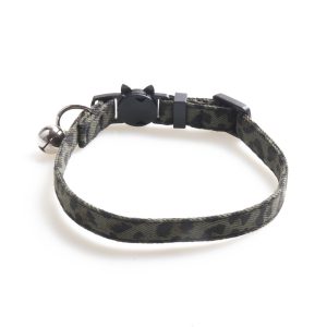 Leopard Pattern Cat Collar with Bell