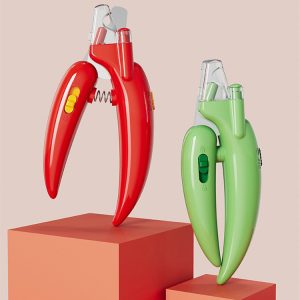 Small Chilli Shaped Cat Nail Clippers With LED Light