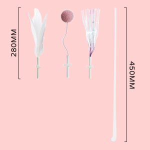 Replaceable Cat Teaser Elastic Set