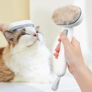 Cat Hair Comb Cleaner with One-Button Hair Removal