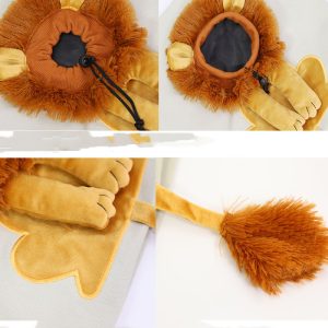 Soft Pet Carriers Lion Design Portable Breathable Bag Cat Carrier Bags Outgoing Travel Pets Handbag With Safety Zippers