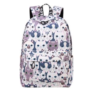Carrier Cartoon Big Head Cat Print Backpack
