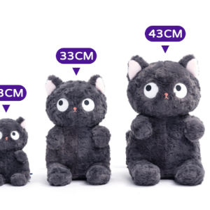 Cute Black Cat Sitting Posture Squatting Pure Plush Toy