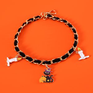 Cat Collar Halloween Velvet Dripping Bat Accessories