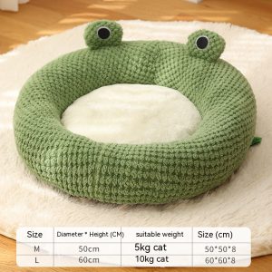 Pet Cat Nest Little Frog Series Warm Plush Mat Autumn Winter Pet House Full Package Nest For Small Cat Within 5KG
