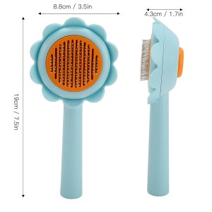 Cat Brush Shedding Brush Flower Shape Stainless Steel Self Cleaning For Pet Supplies, Cat Grooming Brush, Self Cleaning Slicker Brushes For Cat Grooming Brush Tool