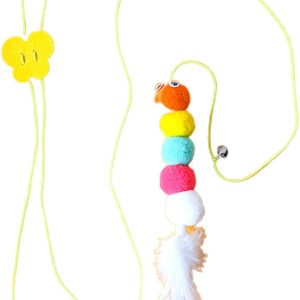 Cat Toys For Indoor Cats Interactive Cat Toys For Indoor Cats 200cm Hanging Cat Toy Self-Excited Retractable Nylon Stress Relief Cat Catnip Swing