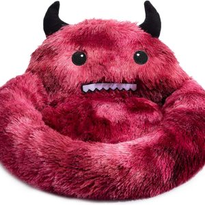 Self-Warming Donut Pet Bed Round Faux Fur Luxury Cozy Cat Nest Monster Sleeping Bed For Cat