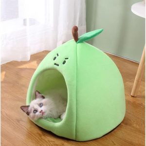 Cat Nest Peach Apple Zongzi Shaped Cat Sofa Bed Cute And Comfortable Pet Cat House Removable Nest Cushion Indoor Multifunctional Decorative Pet Bed Suitable For Small Cat