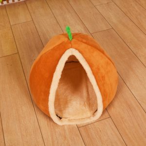 Cat House Cat Bed Pumpkin Sleeping Cozy Snooze Furniture Semi Enclosed Pet Cat Nest Cat Bed Cave