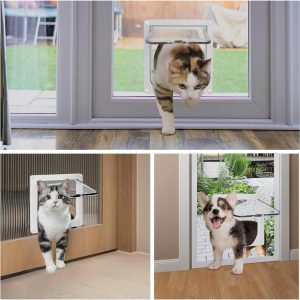 Thin Cat Door For Windows Pet Doors And Sliding Door Safety Pet Door With  Lock Weatherproof Cat Flap For Thin Door