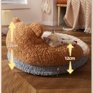 Cat Bed Furniture Washable Cozy Cat Warm Pad For Cat Pets Cat Bed High Backrest All Seasons Hug Design