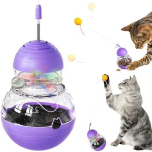 Rolling Cat Toy, Green Rope Barbell Ball