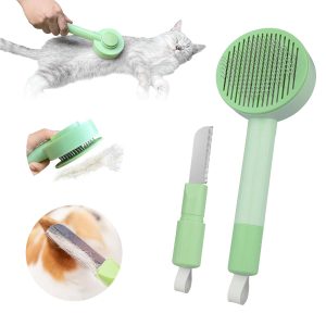 2-in-1 Grooming Brush Hair Remover Brush And Deshedding Brush For Indoor Long Haired Cats And Shedding Cat Quick To Clean And Washable Easy Storage Suspension