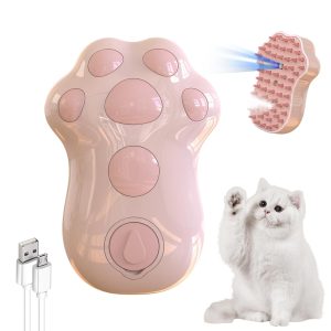 Self-Cleaning Cat Steam Brush For Shedding 4 In-1 Pet Grooming Massage Steam Brush Silicone Cat Brushes With Release Button Gently Removes Loose Fur For Both Long And Short Hair Pets