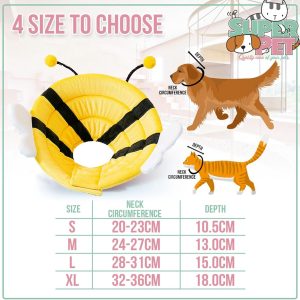 Soft Breathable Cat Cone Collar with Bee Design
