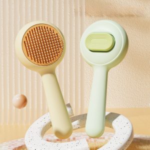 Cat Brush Remove Hair Pet Hair Removal Comb For Cats Non-slip Grooming Brush Stainless Steel Combs Brushes Cat Accessories