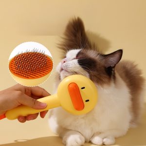 Small Yellow Duck Comb For Cat, Comb Brush For Cat, Needle, Pet Hair, Open Section, Special Brush, Floating Hair Removal Device