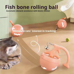 USB Electric Rolling Ball Cat Toy with Teasing Stick