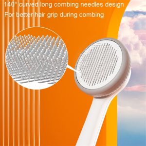 Pet Grooming Brush For Cat Massage Self-Cleaning Slicker Comb Cat Grooming Supplies Removing Tangled Hair Loose Fur