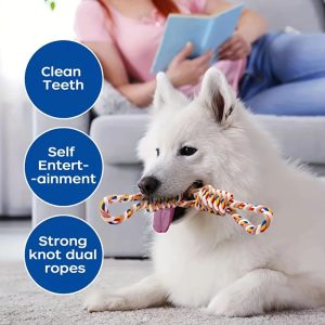 Large Rope Knot Toy For Pet Teeth Grinding Cleaning Cat Boredom Relief Toys Pet Interactive Training Supplies