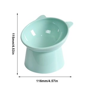 Tilted Cat Food Bowl Elevated Cat Bowl Ergonomic Raised Cat Food Bowl Anti Vomiting Plastic Feeding Bowl Non Slip For Cat