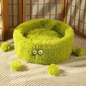 Winter Warm Cute Eye Small Monster Cat Bed Pet Cat Bed Round Nest Bed House Cat House Cat Teaser Pet Pad