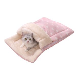 Soft And Comfortable Cat Bed Warm Pet Room With Detachable Mat And Foldable Design For Easy Storage Of Cat Sleeping Bags Bed