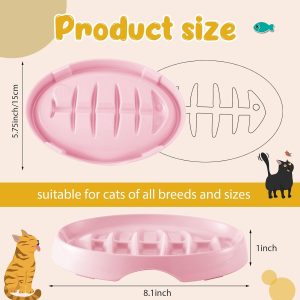 Cat Slow Feeder Bowl Slow Feed Cat Dish Fishbone Cat Slow Feeder Small Interactive Feeder Dish Anti Gulping Pet Bowl For Cat Slow Eating To Against Bloat