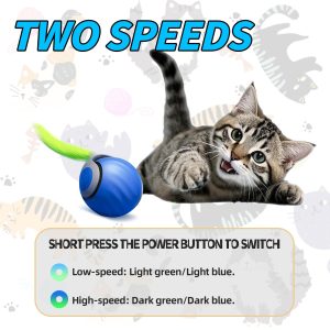 Interactive Cat Toy Ball – Automatic Interactive Cat Toys For Indoor Cats, Rechargeable 2 Speeds Enrichment Toys With 2 Tails, 2026 New Smart Rolling Toy For Small Medium Large Cats To Keep Busy