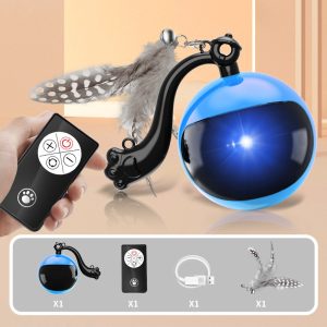 Rolling Toy Rotating Cat Teasing Ball Light Sound Effect Self-Hi